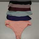 FINETOO Cotton Thongs for Women Soft Low Rise Sexy Thong Ladies Panties Womens Underwear 6 Pack (S)