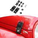 RT-TCZ for Wrangler JK Hood Latches Catch Kit with Key Lock Compatible with 2007-2024 Jeep Wrangler JK JL Gladiator JT Black Exterior Accessories 2pcs (American Flag)