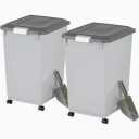 IRIS USA Dog Food Storage Container, 2-Pack, Up to 54 lbs, Gray