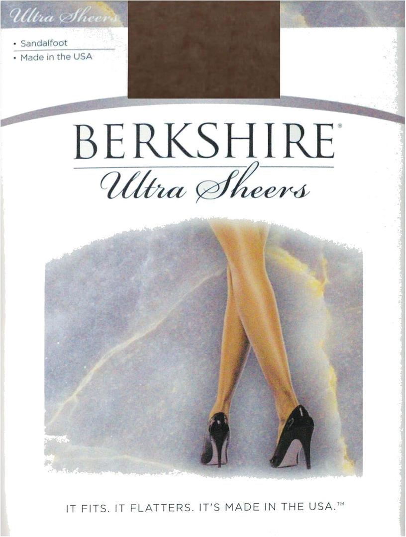 Berkshire 4408 Women's Ultra Sheer Non Control Top Pantyhose 15 Denier Tights for Women's with Sandalfoot Toe