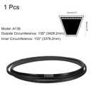 uxcell A133 Classic Wrapped Rubber V-Belt, 135" Outside Circumference x 0.51" Width x 0.32" Thick A-Section Rubber Drive Belt