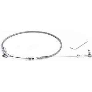 24" Univeral Throttle Cable Kit Stainless Steel Braided Adjustable Automotive Accelerator Cable Covering Locking Kit