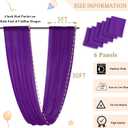 MODFUNS Purple Ceiling Drapes for Weddings Arch Drapery Fabric 6 Panels 5x30ft Chiffon Sheer Fabric Draping Tulle Wedding Curtain Drapes Ceiling Panels for Holiday Birthday Ceiling Supplies, 60"W x 360"L