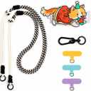 Phone Lanyard 3 in 1, Crossbody & Wrist Phone Strap with Cute Dog Phone Clip, 3 Tether Tabs & Carabiner Buckle, Hands-Free Cell Phone Lanyard for Women Travel