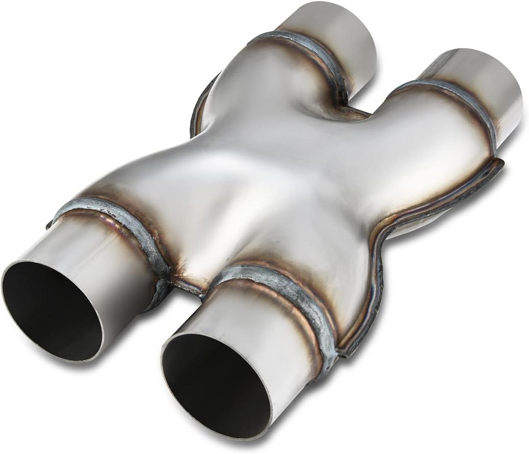 AUTOSAVER88 Exhaust X Pipe 2.5 Inch Inlet, 2.5" Inlet 2.5" Outlet 12" Long 201 Stainless Steel Universal Exhaust Pipe for Smoother Exhaust, Dual 2 1/2 Inch Crossover X Pipe, Weld-On