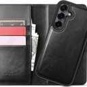 DJBull 2-in-1 Detachable Wallet Case for Samsung Galaxy S25 RFID Blocking Flip Folio with Card Holder | PU Leather Shockproof Protective Cover Women Men for Samsung S25 Phone Case Black