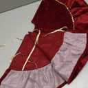 Mini Christmas Tree Skirt Velvet Plush Tiny 20 Inch Ivory White Vintage Christmas Tree Skirts Luxury Miniature Farmhouse Xmas Decorations for Home Party Winter