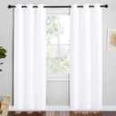 NICETOWN White Samll Window Blackout Curtain Panels, Set of 2, 42 inches x 78 inches, 50% Light Blocking Curtains for Bedroom & Dining Room Window
