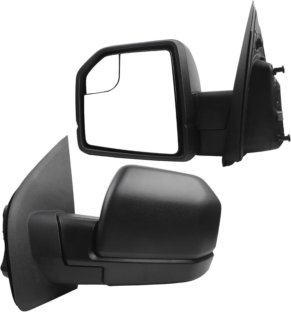 Dasbecan Left Driver Side Mirror Compatible with Ford F150 2015-2020 | Non-Heated Manual Folding Power Glass FL3Z17683AK FL3Z17683AK, FL34-17683 Black (3Pins)