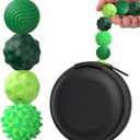 BUSOHA Silicone Fidget Balls - 4Pack Silicone Stress Relief Balls Stone for Adults Sensory Travel Toys for Calming,Stress,Autism and ADHD,Gifts for Teens Adults,Green