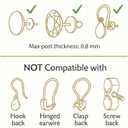 Original Magic Earring Backs for Droopy Ears | Earrings Lifters for Heavy Earring | Earlobe Secure Clear Miracle | Fits Standard 20G / 0.8mm Posts ONLY (2 Silver 1 Gold)