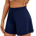 WHO IN SHOP Lounge Shorts for Women High Waist Ultra-Soft Cozy Sleepwear Pj Shorts Pajamas Bottom-5" Inseam (Blue, XL)
