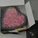 16 Pieces Forever Flower Heart Shape in a Box Preserved Pink Roses for Delivery Grade A Quality 100% Real Immortal Flowers Eternal Birthday for Her Mom Women Wife Girlfriends (Pink)