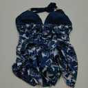 SUUKSESS Women One Piece Swim Dress Tummy Control Swimsuit Tie Knot Bathing Suit (Large, Blue Floral)
