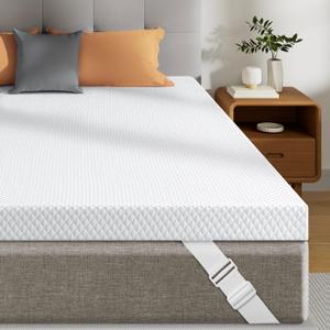 4 Inch Firm Mattress Topper Queen, Extra Firm Gel Infused Bed Topper for Back Pain Relief - Firm Foam CertiPUR-US Certified