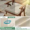 Outdoor Chair Cushions Set of 4: Waterproof & Fade Resistant Patio Furniture Cushions - 18.5 x 16 x 2 Inch Non Slip Round Corner Seat Cushion Pads with Removable Cover for Garden Yard Lawn, Cream