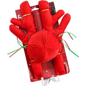 Premium Reindeer Car Kit, Cute Auto Decoration Set with Antlers & Nose, Reindeer Kit for Vehicle Window Roof & Front Grille (Red)