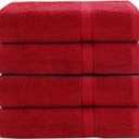GOLD TEXTILES Premium Hand Towels for Bathroom -100% Ring Spun Cotton (Red,4 Pack, 16x30 Inches) Luxury Soft Absorbent & Quick Dry, Bathroom Hand Towel Perfect for Hotel, Salon, Gym & Spa