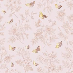 VEELIKE Soft Pink Floral Wallpaper Peel and Stick Butterflies and Flowers Wallpaper for Girls Bedroom Nursery 17.7''x118'' Self Adhesive Wildflowers Wall Paper Pink Contact Paper for Cabinets Drawers