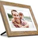 Aluratek 10 Distressed Wood Digital Photo Frame with Auto Slideshow, 1024 x 600 (ADPFD10F), 10" Wood Border, 10 Inch, Non-WiFi