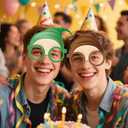 UUT Birthday Photo Prop Party Favor Packs - Paper Masks Glasses 9Pcs Set, for Funny Princess Queen Cartoon Theme Costume Parties Accessory Gift, Halloween Fairy Tale Cosplay; BX9