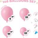 2 x Balloon Garland Arch Kit  146 Pcs Light Pink Balloons for Baby Shower, Birthday, Gender Reveal, Wedding Party  DIY Kit by Vellax