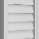 Ekena Millwork GVPRT18X3002SN Round Top Surface Mount PVC Gable Vent, 18"W x 30"H, Factory Primed White