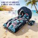 Pool Floats Lounger with UPF50+ Canopy Adjustable, Inflatable Large Floating Chair Ergonomic Design, with Cup Holders, Perfect for Swimming Pool, Beach, Lake, Party