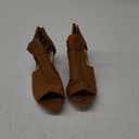 LAICIGO Womens Peep Toe Heels Chunky Heel Booties Open Toe Booty Cutout Dress Shoes with Back Zipper, Size 10