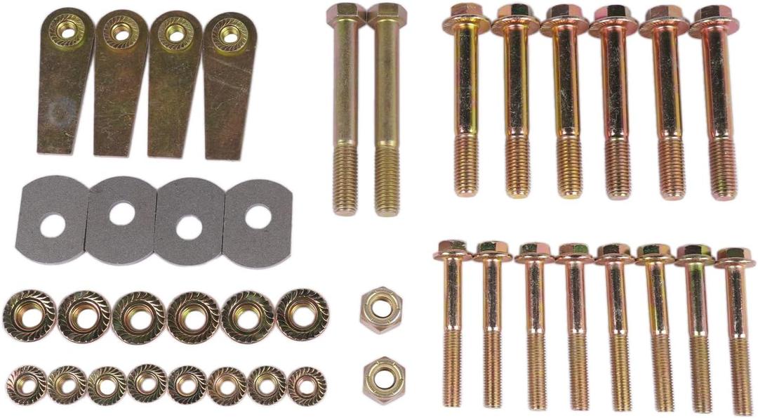 Control Arm Bolts Kit Compatible with Jeep Wrangler TJ LJ 1997-2006, Front & Rear, w/Cam Bolt Delete and Flag Nuts, Zinc Plated 10.9 Grade Hardware, RO-0034/1025/1030