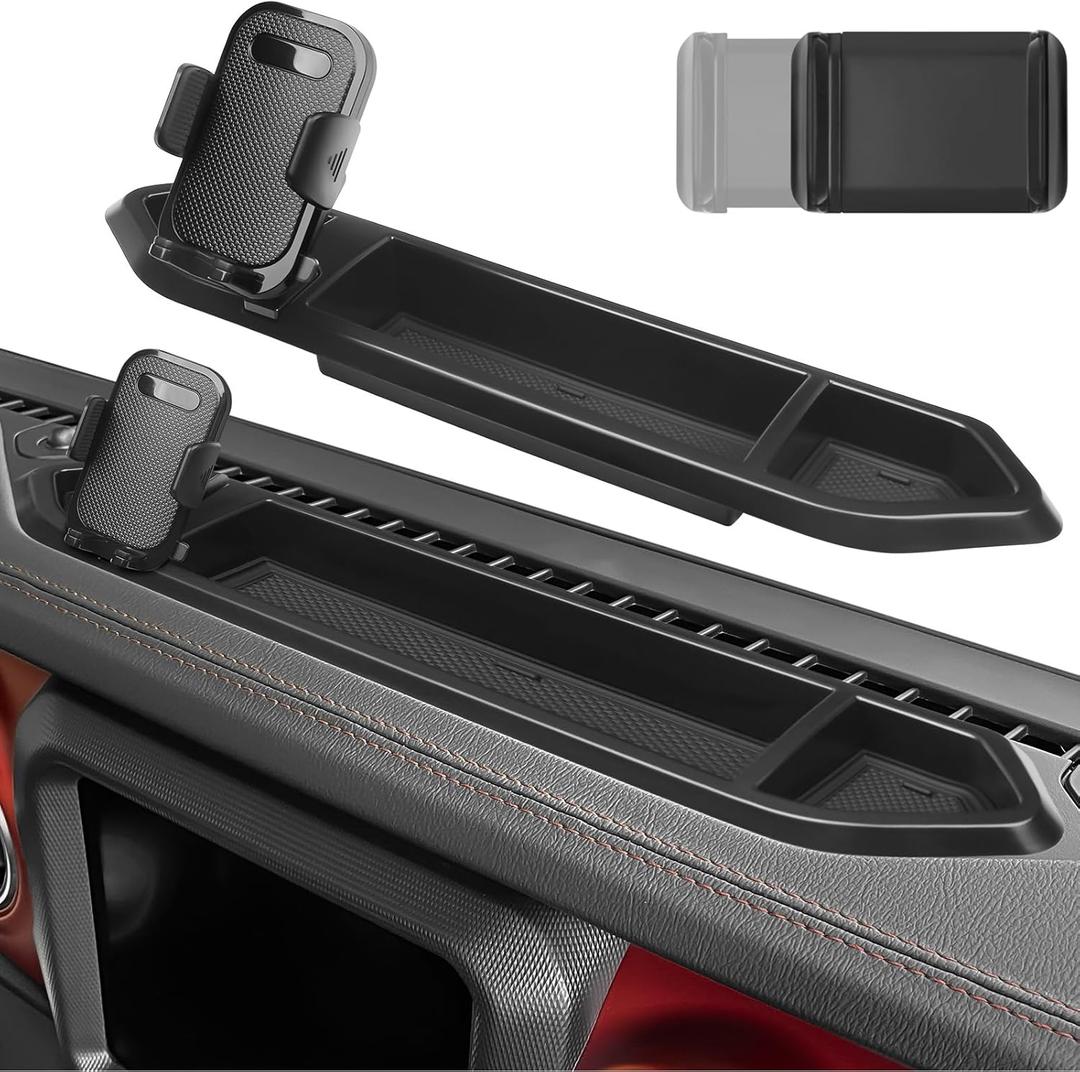 Phone Mount Holder for Jeep Wrangler JL JLU 2018-2023 & Gladiator JT 2020-2023 Multi-Mount Phone Holder Dash Tray System Kit with Extension Arm Metal Rod Accessories(Not for Oil-Electric 4xe)