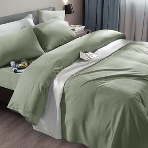 SONORO KATE Bed Sheet Set Super Soft Microfiber 1800 Thread Count Luxury Egyptian Sheets Fit 18-24 Inch Deep Pocket Mattress Wrinkle-6 Piece (Sage, Queen)