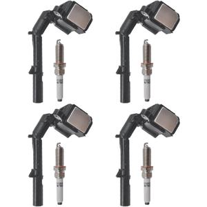 Ignition Coil Iridium Spark Plugs Set of 4pcs UF820 SILZKFR8D7S for Mercedes-Benz B250 C300 C350e CLA250 E300 GLA250 GLC300 GLC350e SLC300 CLA45 GLA45 AMG Metris INFINITI Q50 Q60 QX30 2.0L