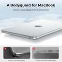 EooCoo Compatible with MacBook Air 13 inch Case M5 2026-2022 M4 M3 M2 Model A3449 A3240 A3113 A2681, Mac Air 13.6 inch Hard Shell & Keyboard Cover & Screen Film & Type-C, Crystal Clear