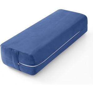 Wellsin Rectangular Yoga Bolster - Meditation Pillow with Washable Suede Cover, 27"X10" X5.5"