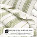 Great Bay Home Striped Quilt Set - 3-Piece Full/Queen Size Farmhouse Bedding Set - Lightweight, All-Season, Reversible Bedspread (White/Green)