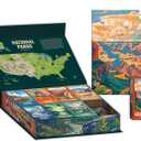 RoseArt - National Parks Jigsaw Puzzle Box Set - 16 Mini Puzzles, 100 Pieces Each - Colorful Puzzle Gift Set for Adults