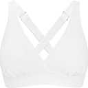 Women's Sporty Adjustable Wide Straps Bikini Top Large Bust Criss Cross Back Supportive Swimsuit Tops Only (White, XXL)