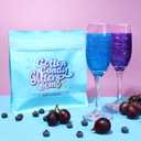 Cotton Candy Glitter Drink Bombs, 4 pc Purple Glitter Grape Flavor & Blue Glitter Blueberry Flavor, Edible Glitter for Drinks Cocktails Sparkling Beverages, Birthday Party Decoration Wedding Supplies (EXP 12/11/26)