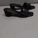 PIZZ ANNU Women's Square Open Toe Heels Sandals Low Block Chunky Heeled Sandal Slip on Mules Comfortable Casual Dress Pumps Shoes