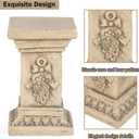 19" MgO Garden Pedestal Stand with Bow Design, Weatherproof Statue Riser