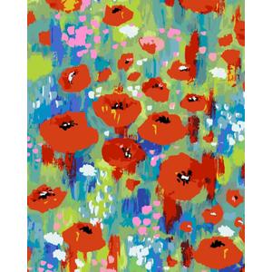 ShineSnow Abstract Colorful Flowers Poppies in Grass Paint by Numbers Painting Kits On Canvas 16x20 inch Colorful Paintworks with Paintbrushes for Adults Beginner DIY Crafts for Women Gift (Red)