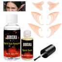 BOBISUKA Elf Ears & Spirit Gum Kit - 3 Pairs Soft Latex Fairy Pixie Ears, Makeup Adhesive & Remover- Ideal for Vampire, Elven, & Masquerade Cosplay - Perfect for Halloween & Costume Party