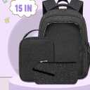 Black Backpacks with Lunch Box for Women Cute Stylish Glitter Kawaii Mini School Book Bag for College School Work Travel Aesthetic Lightweight