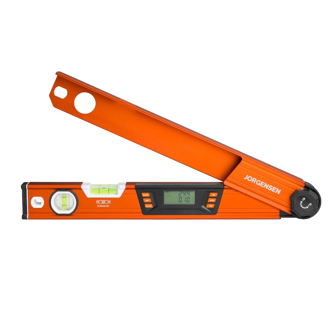 JORGENSEN Digital Angle Finder, Multi Angle Finder Tool with Backlit LCD, Protractor Digital Level with Horizontal & Vertical Bubble