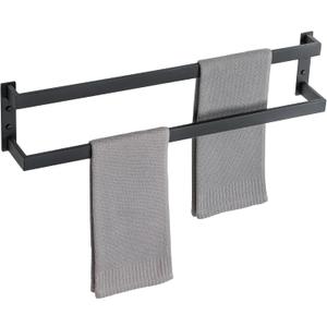 Alise Double Towel Bar, 28" Double Towel Racks for Bathroom, Matte Black