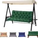 EverPine Porch Swing Cushions, 60x40 inch Outdoor Swing Cushion Replacement 2-3 Seater with Backrest, Waterproof Bench Cushion with Ties for Patio Furniture (Green)