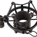 2 x Etopars Microphone Shock Mount Mic Anti Vibration Suspension Studio Shock Mount Holder Clip 50mm for 48mm-60mm Diameter Condenser Mic Black