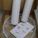 Drum Lamp shades Set of 2, White Line Lamp Shades for Table Lamps Floor Lamp, 13" Top X 13" Bottom X 10" High Large Fabric Lamp Shades, Easy Assembly Replacement Lampshades