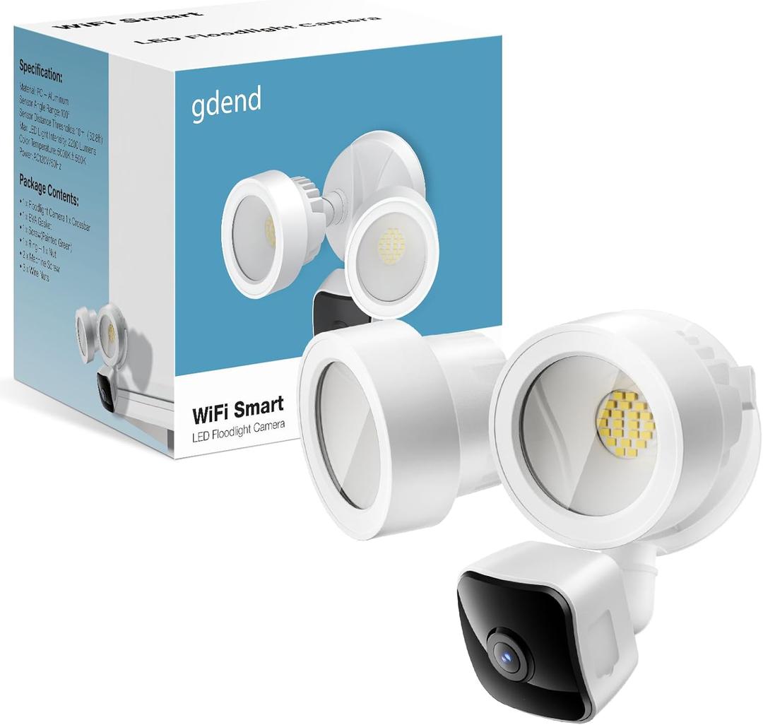 Wired Floodlight Camera | Home Security Camera Outdoor Waterproof with 3K UHD | 2200-Lumen | Motion Sensor, Color Night Vision, 105dB Siren, Works w/Alexa,2-Way Audio